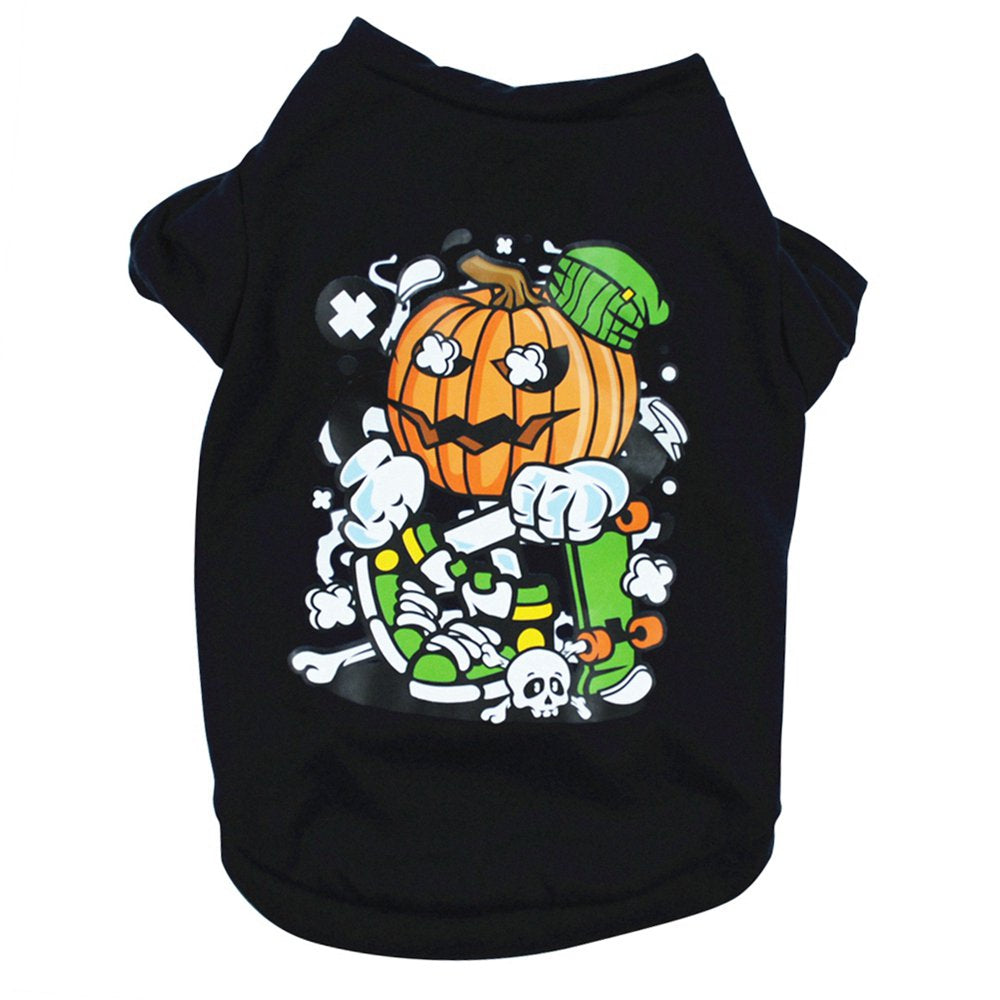 Dog Halloween Shirt Puppy Shirts Pet Clothes Funny Skeleton, Pumpkin Head,Ghost T-Shirt for Small Dogs Cat Halloween Tee Shirt Halloween Cosplay Pet Apparel Animals & Pet Supplies > Pet Supplies > Cat Supplies > Cat Apparel Hardlegix   