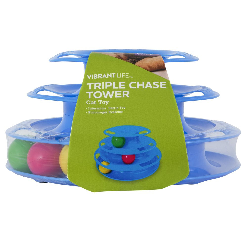 Vibrant Life Triple Chase 3 Tier Tower Interactive Ball Toy for Cats and Kittens Animals & Pet Supplies > Pet Supplies > Cat Supplies > Cat Toys Ourpets   