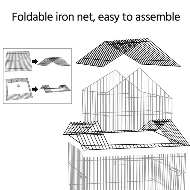 Topeakmart Triple Roof Rolling Bird Cage with Stand Perch, Large, Metal, Black Animals & Pet Supplies > Pet Supplies > Bird Supplies > Bird Cages & Stands Topeakmart   