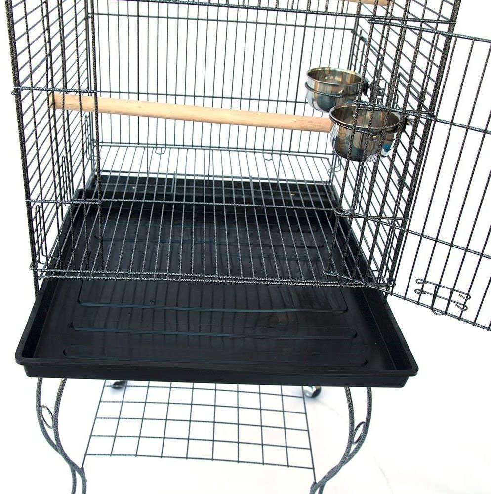 Large 55" Triple Roof Metal Rolling Bird Cage Parrot Aviary Canary Pet Perch with Removable Rolling Stand Animals & Pet Supplies > Pet Supplies > Bird Supplies > Bird Cages & Stands Mcage   