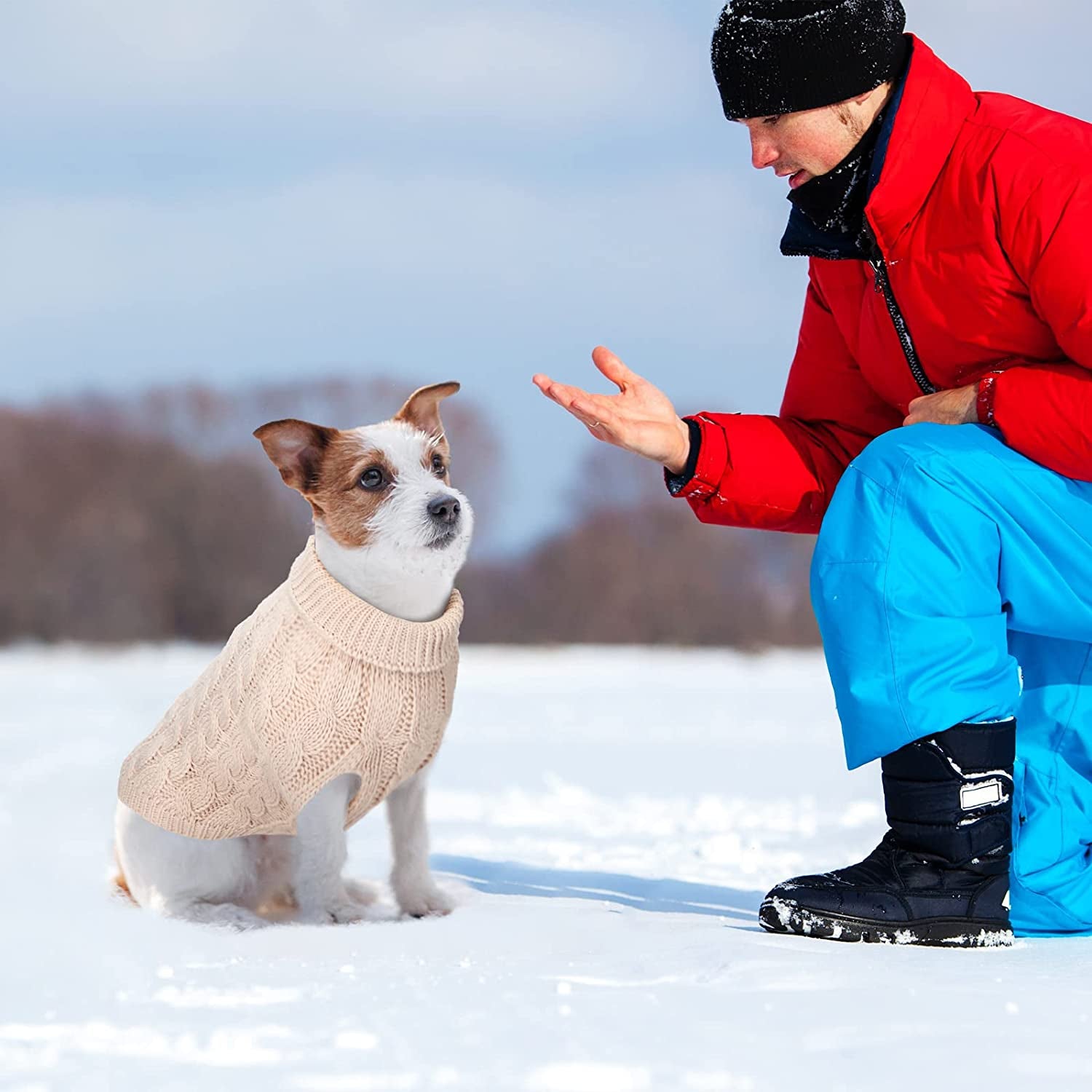 Sweaters for Dogs 4 Pieces Puppy Clothes Dog Fall Sweaters Pullover Dog Sweaters Pet Sweaters Knitwear for Dog (L, Black, Grey, Pink, Khaki) Animals & Pet Supplies > Pet Supplies > Dog Supplies > Dog Apparel Frienda   