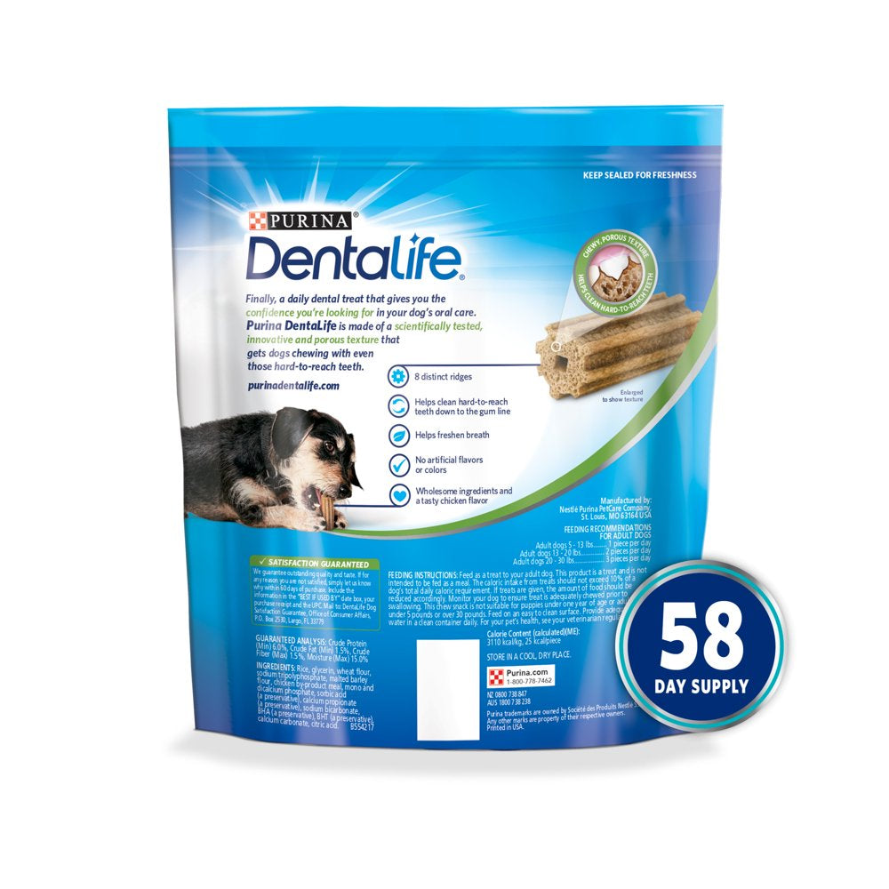 Purina Dentalife Toy Breed Dog Dental Chews, Daily Mini, 58 Ct. Pouch Animals & Pet Supplies > Pet Supplies > Dog Supplies > Dog Treats Nestlé Purina PetCare Company   