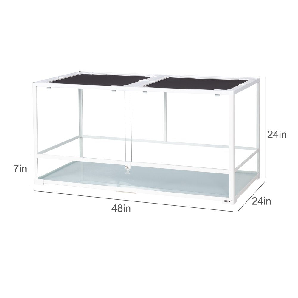 Oiibo 120 Gallon Reptile Large Terrarium Upgrade Glass Front Opening Tank Sliding Door with Screen Ventilation 48" X 24" X 24"(Knock-Down) Animals & Pet Supplies > Pet Supplies > Reptile & Amphibian Supplies > Reptile & Amphibian Substrates OIIBO   