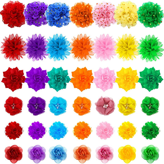 42 Pcs Dog Collar Flowers Dog Collar Accessories Dog Grooming Bows PET Flower Collar Embellishments Dog Flower Bow Ties Dog Collar Charms Flower for Puppy Dog Cat PET Collar, 6 Styles (Cute Colors) Animals & Pet Supplies > Pet Supplies > Dog Supplies > Dog Apparel Saintrygo Cute Colors  