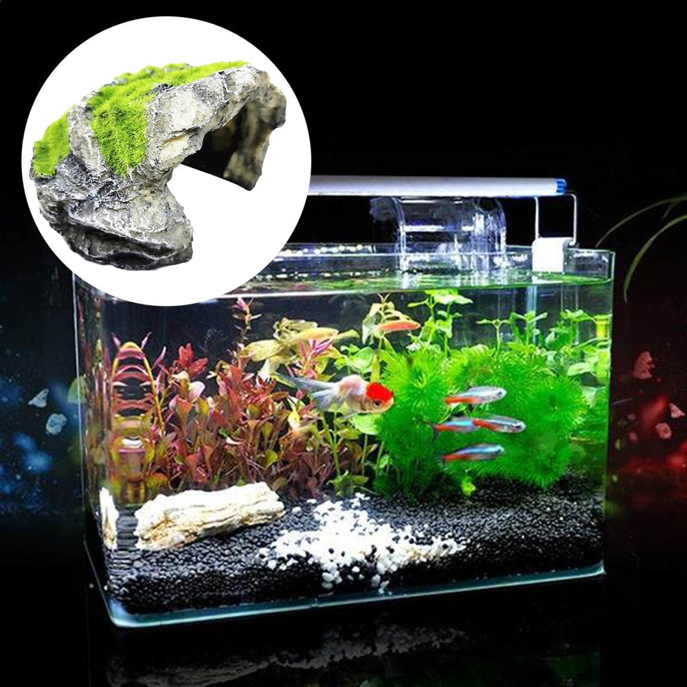 Reptile Hiding Cave Resin Material Natural Non- Hideout for Small Lizards Turtles Bearded Dragon Tortois Amphibians Fish Pet Supplies - G G Animals & Pet Supplies > Pet Supplies > Small Animal Supplies > Small Animal Habitat Accessories FITYLE   