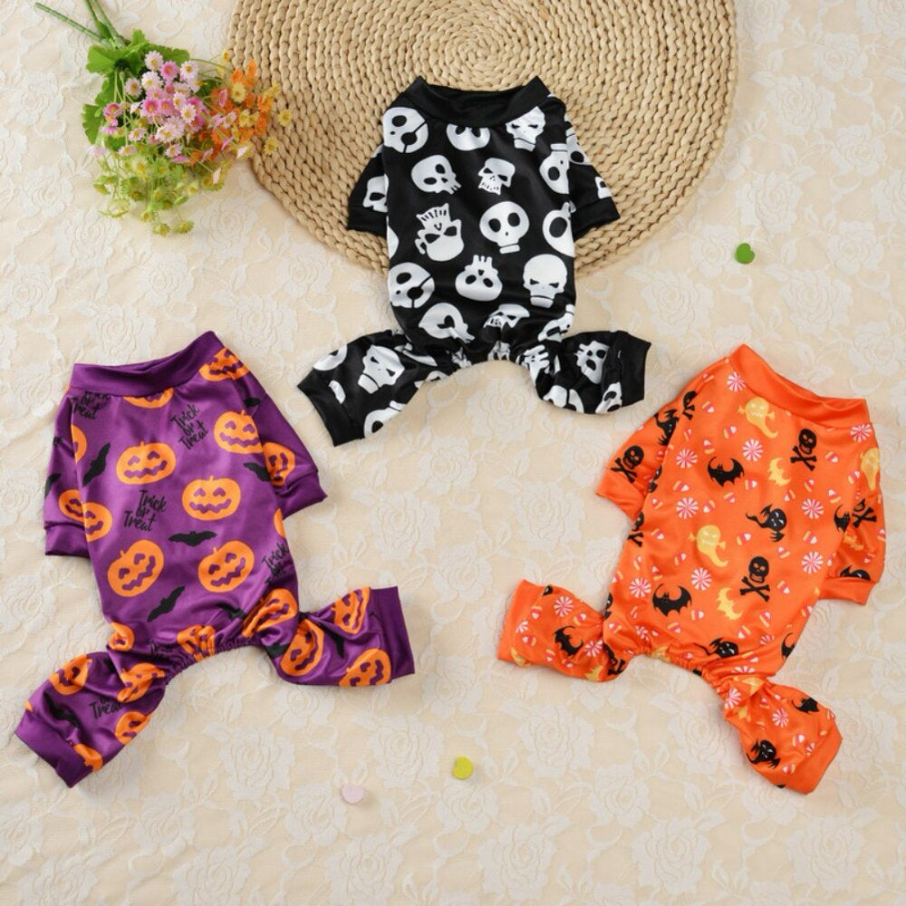 Halloween Dog Jumpsuit Pet Pajamas Clothes Dog Skull Puppy Rompers Bodysuit Halloween Style Puppy Clothes Shirt Dog Apparel Jumpsuit for for Pet Puppy Dog Cat (Orange,Xl) Animals & Pet Supplies > Pet Supplies > Cat Supplies > Cat Apparel BSDFS068   