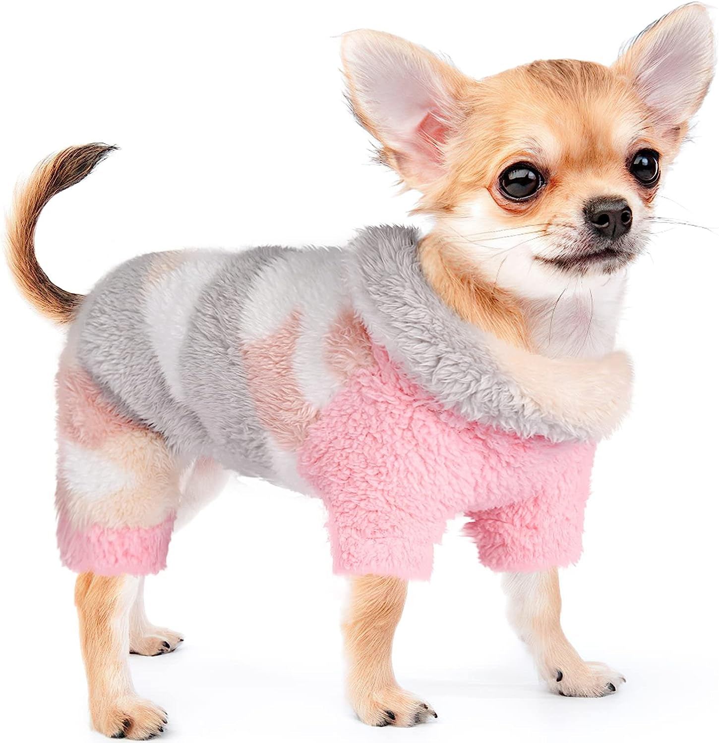 Leopard Turtleneck Dog Pajamas for Small Dogs, Fleece Dog Sweater, Winter Cute Tiny Dog Clothes Outfit Puppy Pajamas Pet Jumpsuits Cat Clothing (X-Small) Animals & Pet Supplies > Pet Supplies > Dog Supplies > Dog Apparel Sebaoyu camouflage pink Small 