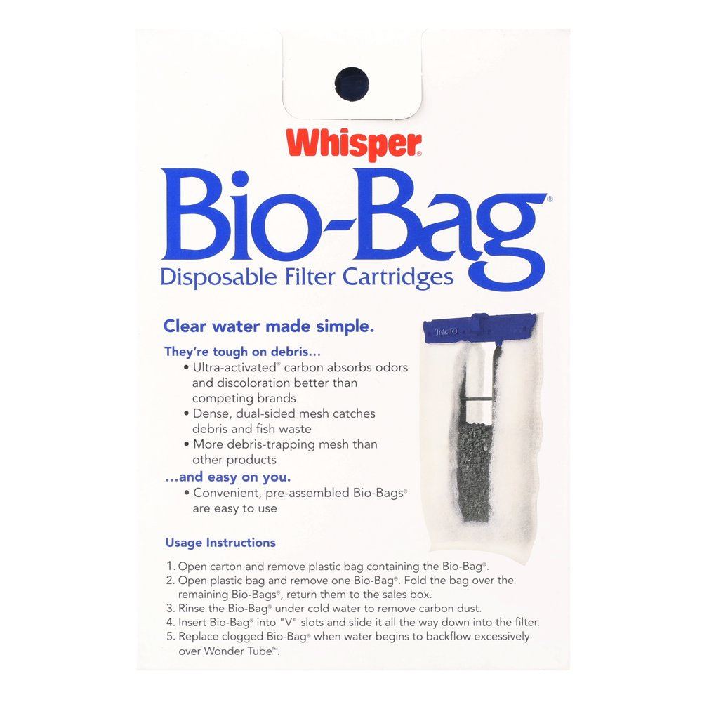 Tetra Whisper Bio-Bag Disposable Filter Cartridge 3 Count, for Aquariums, Large Animals & Pet Supplies > Pet Supplies > Fish Supplies > Aquarium Filters Spectrum Brands   