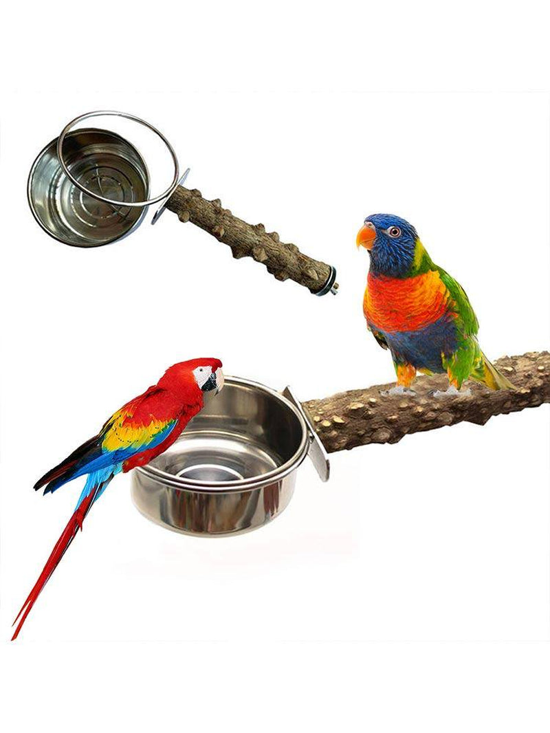 IMSHIE Bird Feeding Cups with Wooden Stand, Food Box Bowl Parrot Toy, Cage Accessories for Parrots, Budgerigars, Parakeets, Cockatiels, Lovebirds Everyday Animals & Pet Supplies > Pet Supplies > Bird Supplies > Bird Cages & Stands IMSHIE   