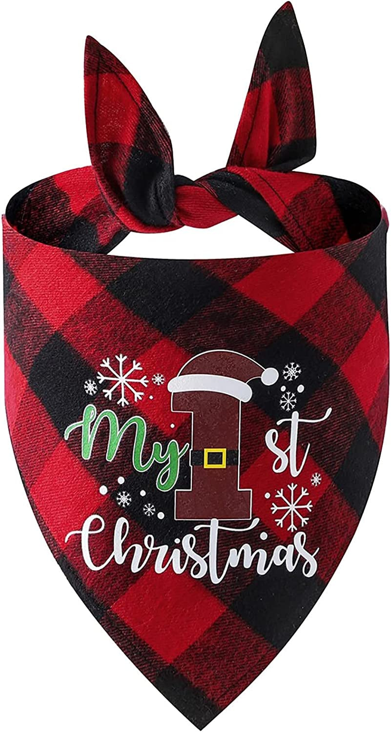 Dog Bandanas Suitable for Dog Bandana Boy & Girl Holiday Dog Scarf Plaid Thanksgiving Christmas Autumn Dog Bandana Scarf Triangles Bib Squares Scarf Adorable Puppy Wedding & (Red A, One Size) Animals & Pet Supplies > Pet Supplies > Dog Supplies > Dog Apparel Generic Red d One Size 