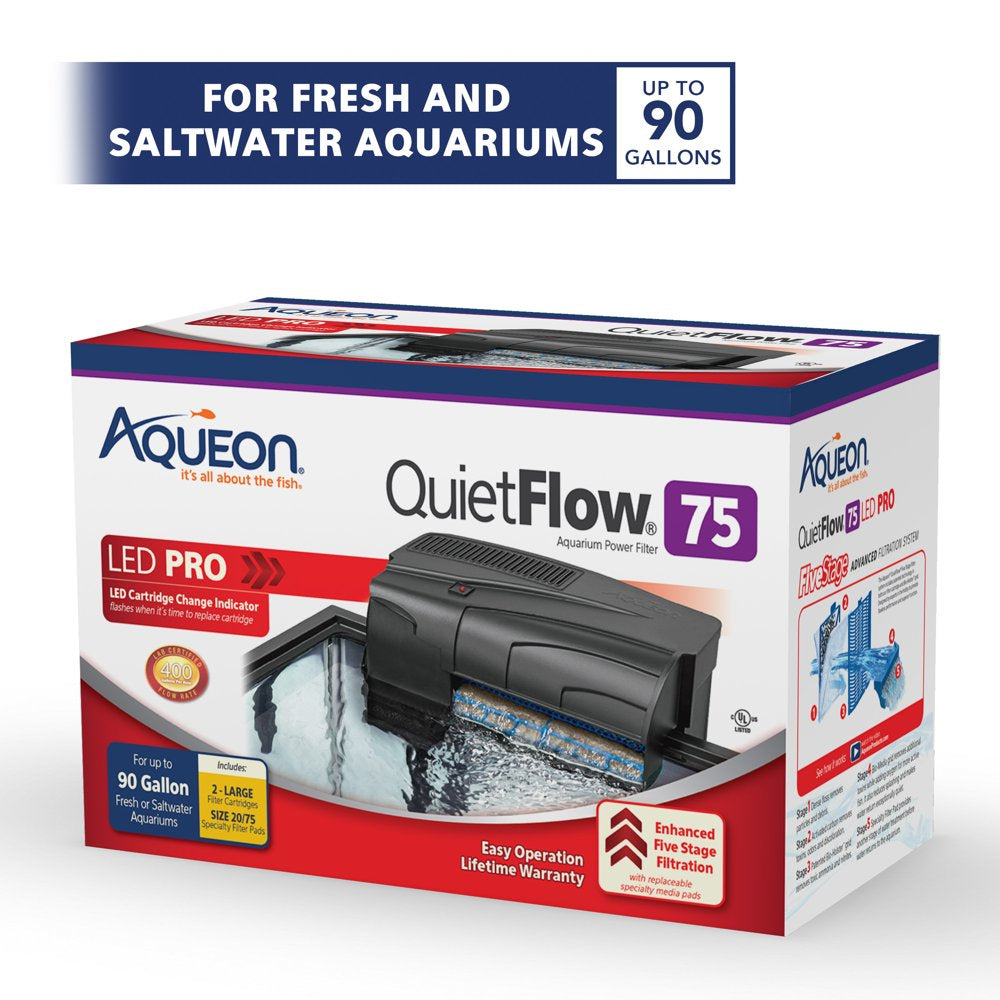 Aqueon Quietflow LED PRO Aquarium Power Filter, Size 75 Animals & Pet Supplies > Pet Supplies > Fish Supplies > Aquarium Filters Central Garden and Pet   