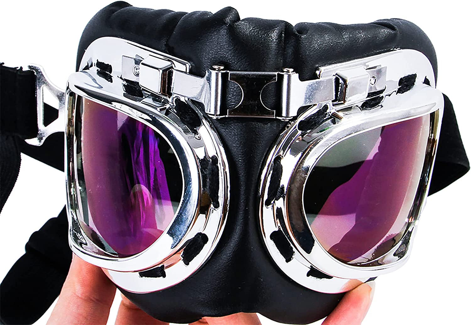 2PC Small Dog Motorcycle Goggles, Clear, Colorful Dog UV Goggles, Pet Sunglasses Dog Aviator Goggles Animals & Pet Supplies > Pet Supplies > Dog Supplies > Dog Apparel GabeFish   