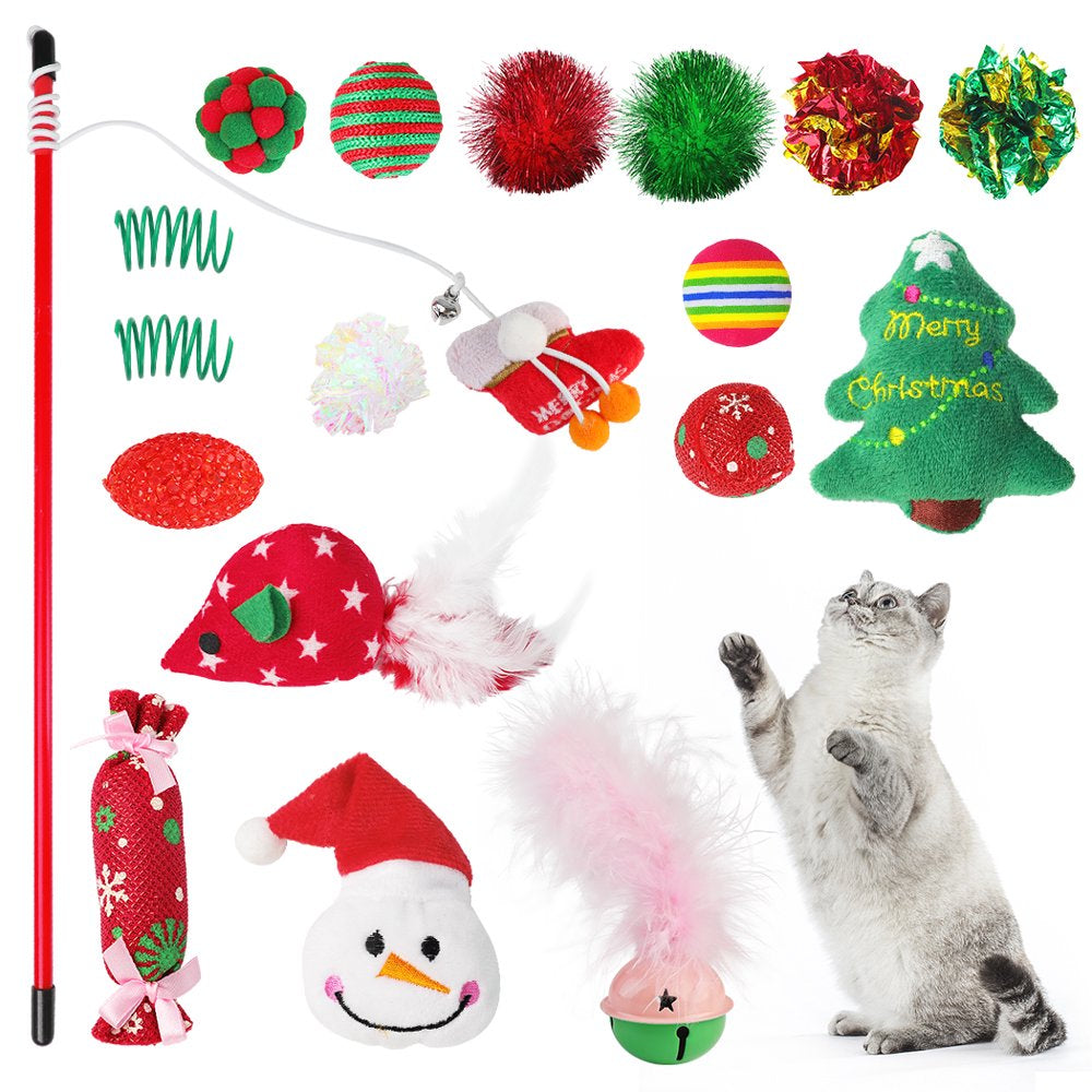 Legendog Interactive Christmas Cat Toy, Gift Set, Indoor, 18 Piece Animals & Pet Supplies > Pet Supplies > Cat Supplies > Cat Toys Legendog   