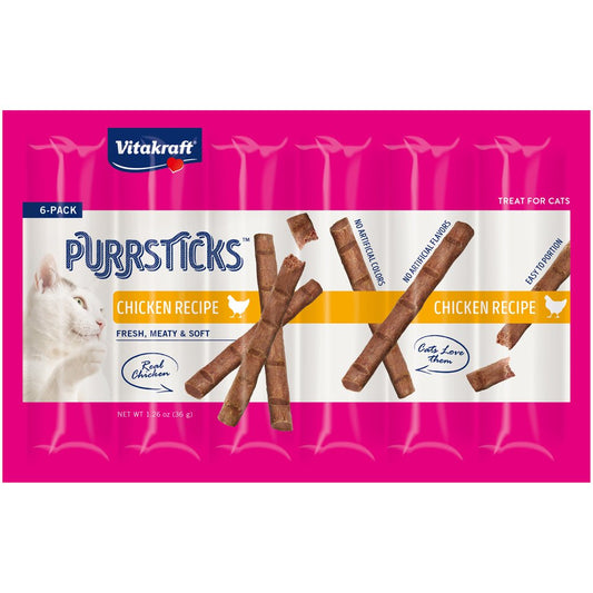 Vitakraft Purrsticks Cat Treat, 4 Count Multi-Pack, 24 Individual Servings Animals & Pet Supplies > Pet Supplies > Cat Supplies > Cat Treats Vitakraft Chicken  