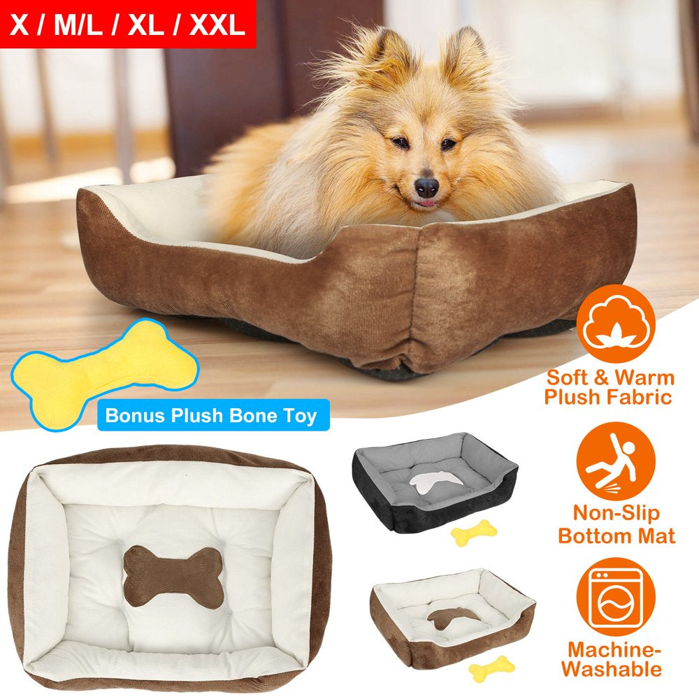 Imountek Pet Dog Bed Soft Warm Fleece Puppy Cat Cushion Black XL Animals & Pet Supplies > Pet Supplies > Cat Supplies > Cat Beds iMountek M Brown 