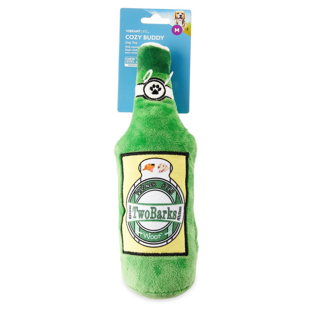 Vibrant Life Cozy Buddy Woof Bottle Dog Toy, Green, Chew Level 3 Animals & Pet Supplies > Pet Supplies > Dog Supplies > Dog Toys Wal-Mart Stores, Inc.   