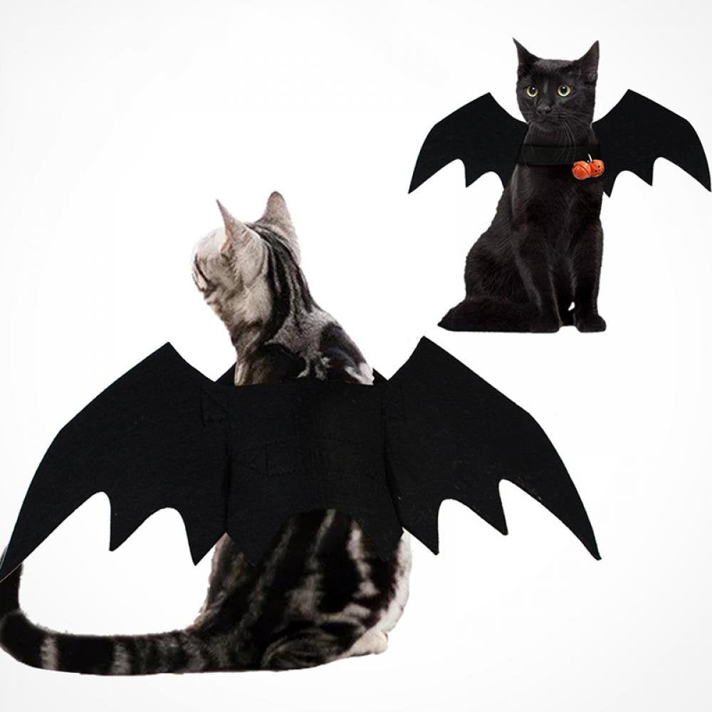 Black Halloween Cat Bat Wings Pet Costume,Black Bat Wings Pet Apparel Harness,Halloween Eve Party Pets Cosplay Animals & Pet Supplies > Pet Supplies > Cat Supplies > Cat Apparel Popvcly   
