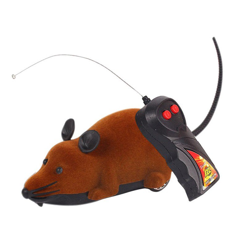 Funny Remote Control Mouse Rat Toy Wireless Pet Cat Dog Gifts Interactive Toys Animals & Pet Supplies > Pet Supplies > Cat Supplies > Cat Toys Esho Brown  