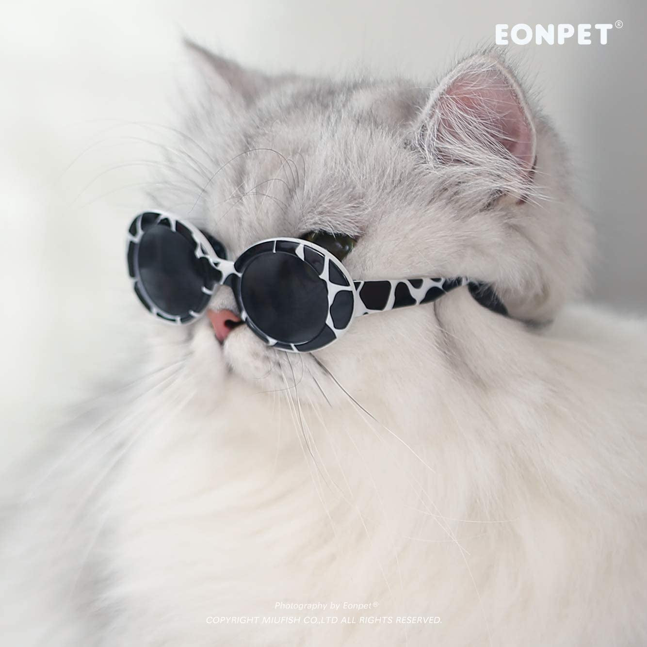 Eonpet Alien Pet Sunglasses, Cat and Dog Sunglasses, Cat and Dog Glasses Eyewear Photos Props Accessories Cosplay Glasses (Cow Pattern, Alien Glasses) Animals & Pet Supplies > Pet Supplies > Dog Supplies > Dog Apparel Miufish   