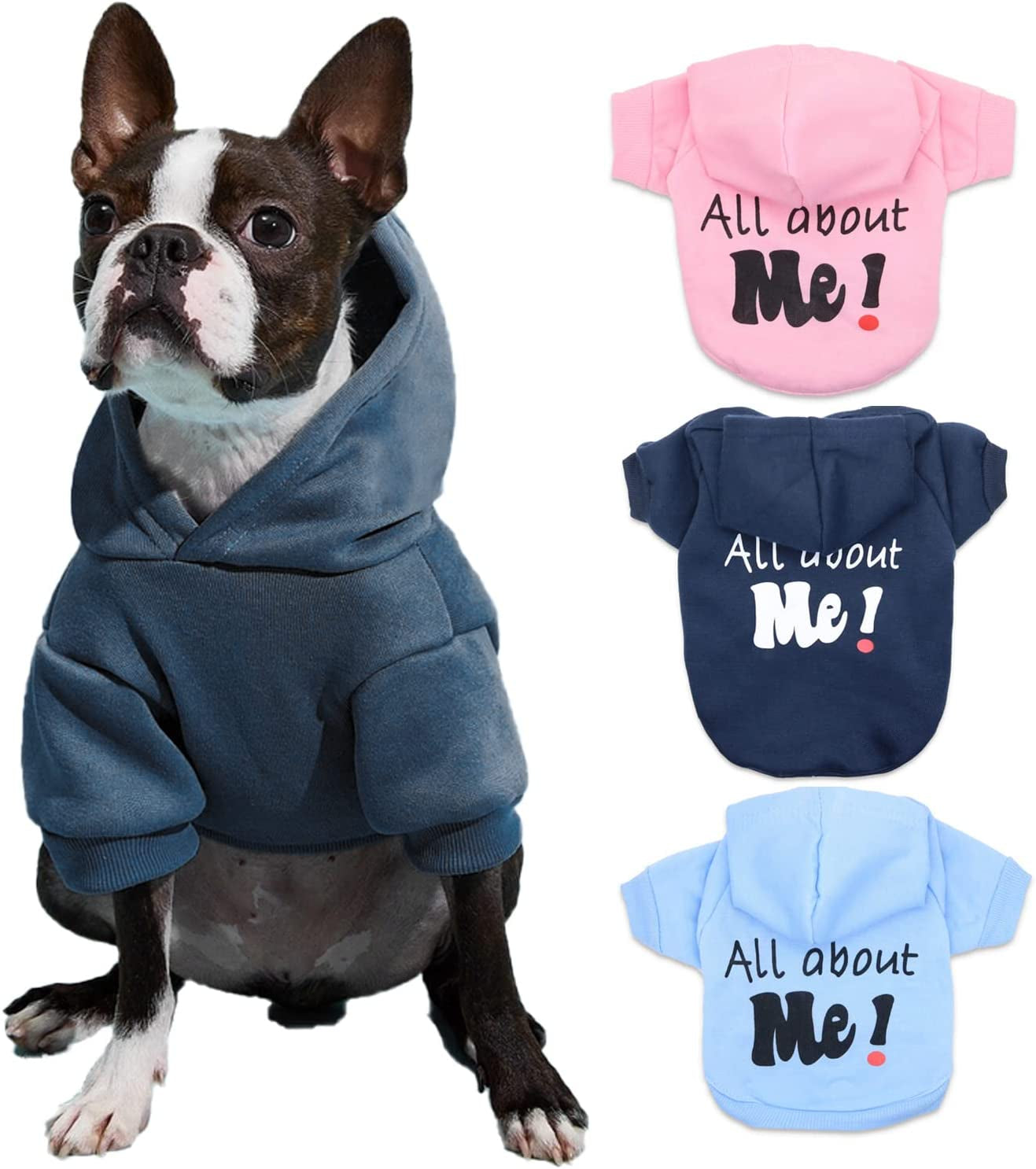 Small Dog Clothes for Small Dogs Girl Dog Sweatshirt Puppy Sweater Hoodies for Dogs, Pink, Small Animals & Pet Supplies > Pet Supplies > Dog Supplies > Dog Apparel DroolingDog Navy Large 