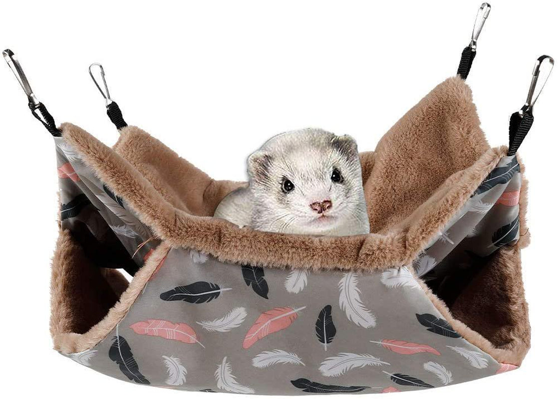 Small Pet Cage Hammock, Hanging Bed for Small Animals Pet Cage Hammock Accessories Bedding for Chinchilla Parrot Sugar Glider Ferrets Rat Hamster Rat Playing Sleeping Animals & Pet Supplies > Pet Supplies > Small Animal Supplies > Small Animal Bedding COSARRETY   