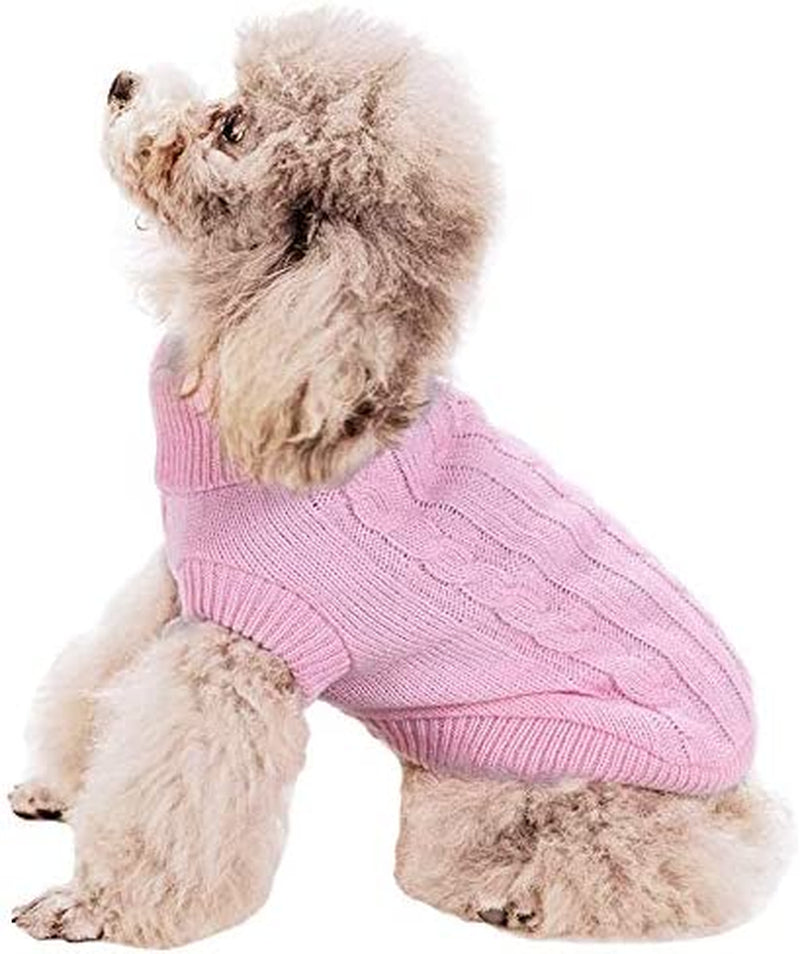 FAMI Small Dog Sweaters Knitted Pet Cat Sweater Warm Dog Sweatshirt Dog Winter Clothes Kitten Puppy Sweater(Pink,M) Animals & Pet Supplies > Pet Supplies > Dog Supplies > Dog Apparel FAMI   