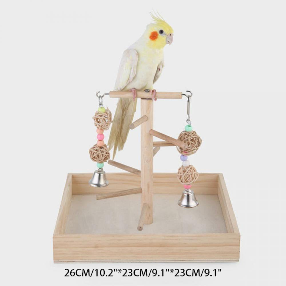 Parrot Playground Bird Playstand Wood Perch Gym Toys Cockatiel Nest Hanging Swing Chew Toys for Conure Lovebirds Animals & Pet Supplies > Pet Supplies > Bird Supplies > Bird Ladders & Perches Wisremt Style A  