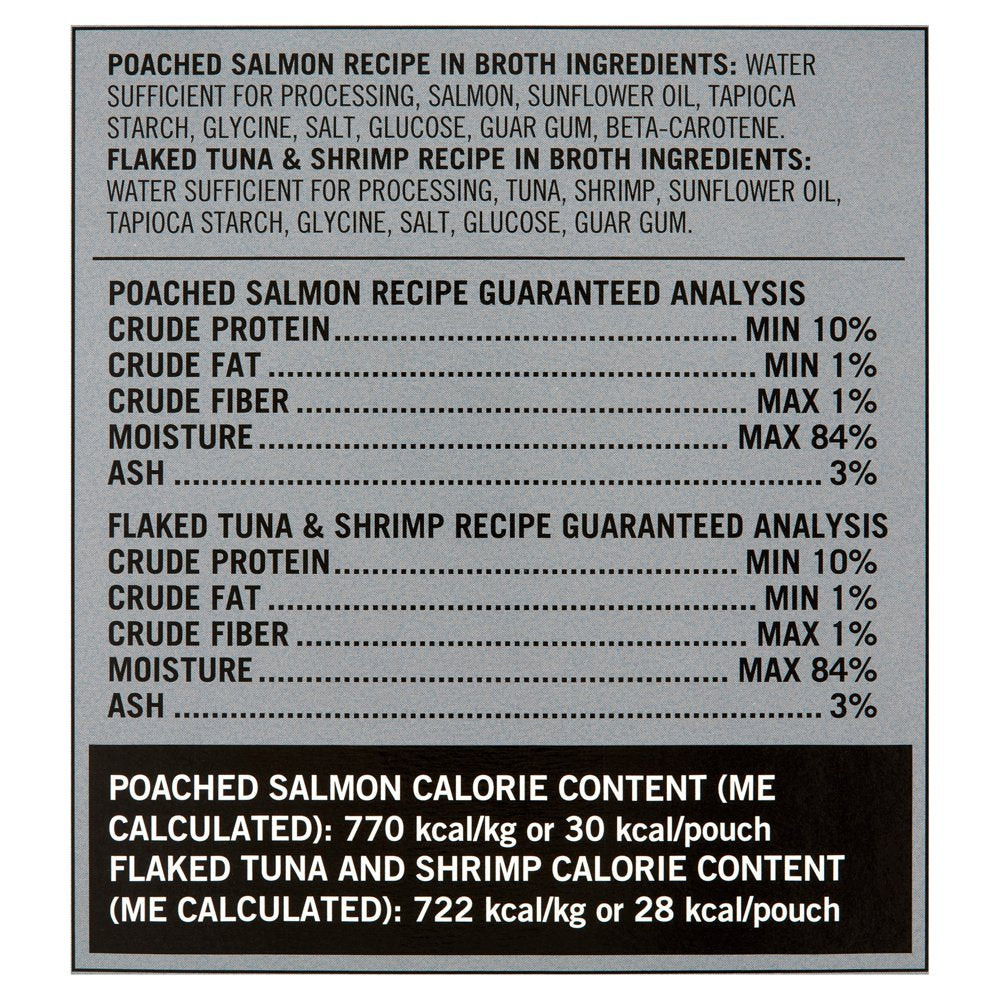 Pure Balance Classic Starters Gourmet Cat Treats, Poached Salmon in Broth and Flaked Tuna & Shrimp in Broth Variety Pack, 1.4 Oz, 5 Count