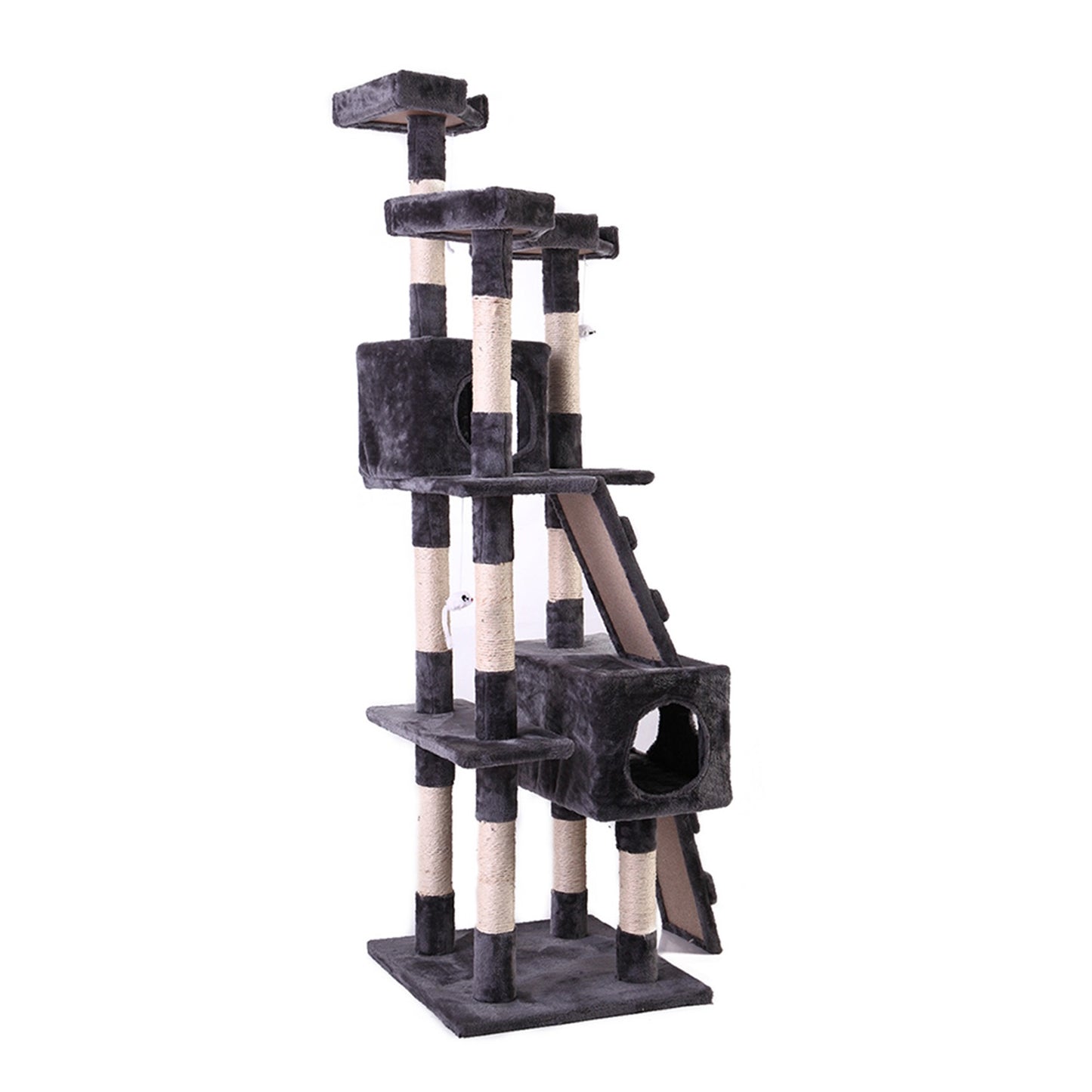 Pefilos Pet Furniture for Cats and Kittens - Cat Tower for Indoor Cats Tall Cat Tree for Big Cats Tiger Tough Cat Tree Tower Interactive Playground, Gray Animals & Pet Supplies > Pet Supplies > Cat Supplies > Cat Furniture Pefilos   