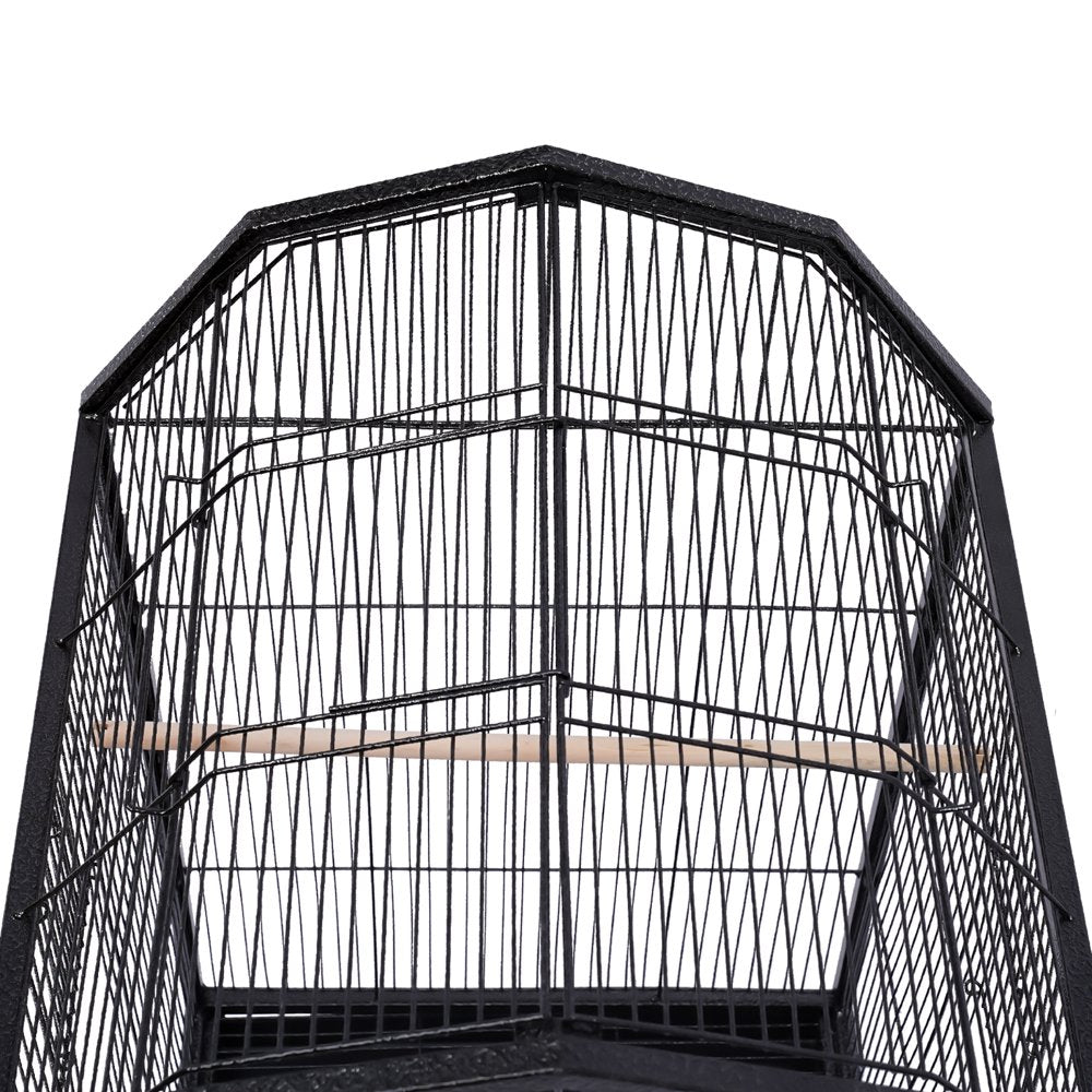 Miumaeov Parakeet Bird Cage with Stand Metal Pet Bird Flight Cages Large Finch Bird Cage for Conure Canary Parakeet Macaw Finch Cockatoo Budgie Cockatiels Parrot Pet House, Black Animals & Pet Supplies > Pet Supplies > Bird Supplies > Bird Cages & Stands Miumaeov   