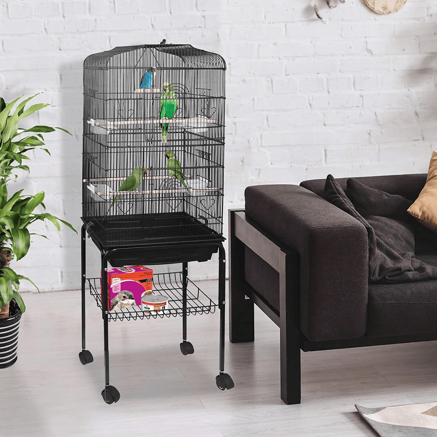 59.3'' Bird Cage Detachable Rolling Stand Medium Pet Birdcage for Cockatiel Sun Conure Parakeet Finch Budgie Lovebird Canary Pet Bird Cage Animals & Pet Supplies > Pet Supplies > Bird Supplies > Bird Cages & Stands Nova Microdermabrasion   