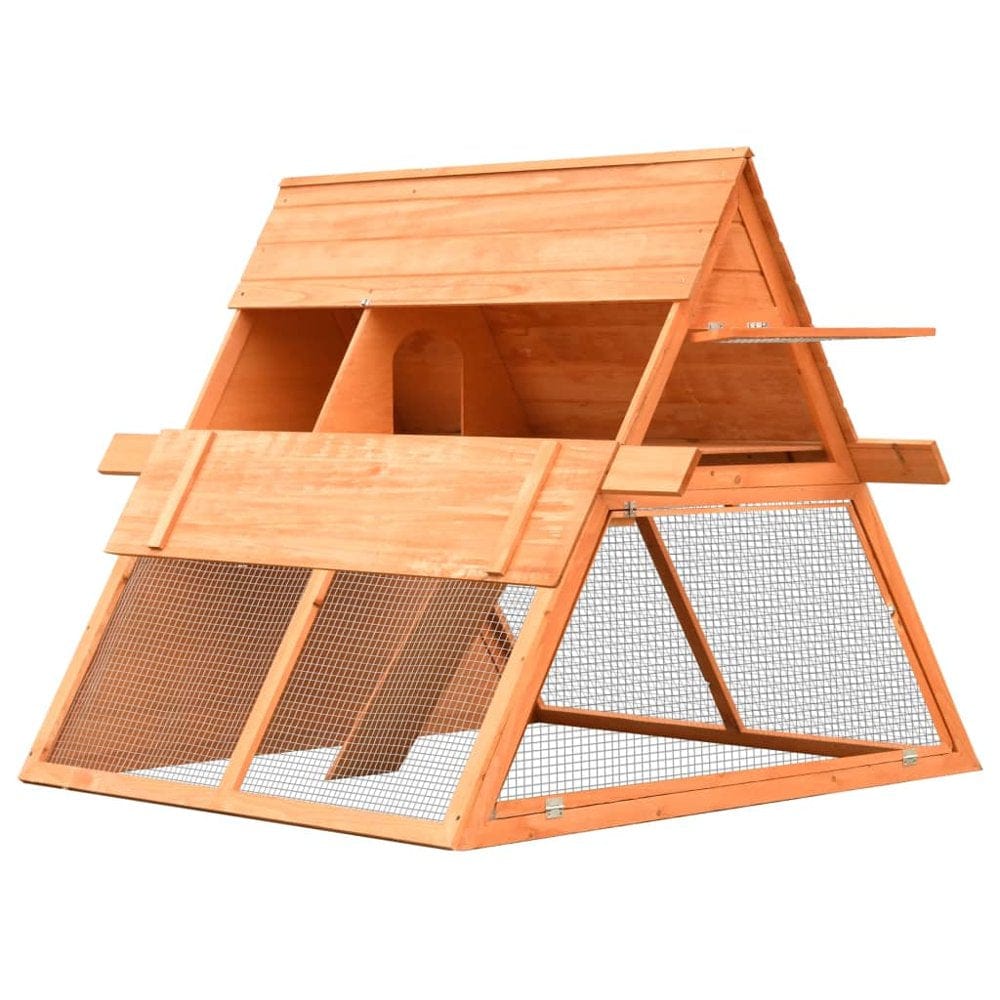 59.8In Wooden Rabbit Hutch Bunny Cage Small Animals Habitat with Ramp, Indoor/Outdoor, Solid Pine & Fir Wood Animals & Pet Supplies > Pet Supplies > Small Animal Supplies > Small Animal Habitats & Cages VIK   