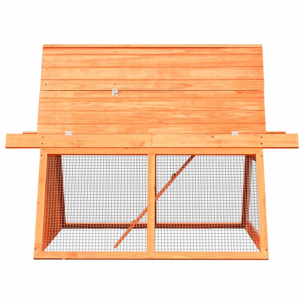 59.8In Wooden Rabbit Hutch Bunny Cage Small Animals Habitat with Ramp, Indoor/Outdoor, Solid Pine & Fir Wood Animals & Pet Supplies > Pet Supplies > Small Animal Supplies > Small Animal Habitats & Cages VIK   