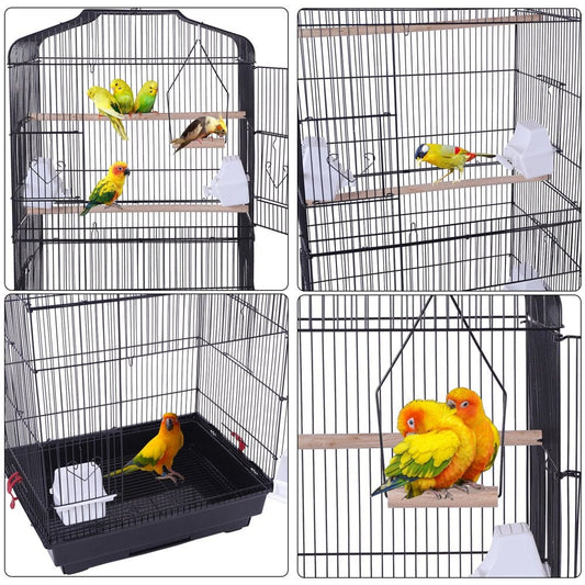 59 Bird Cage Pet Supplies Metal Cage with Rolling Stand Animals & Pet Supplies > Pet Supplies > Bird Supplies > Bird Cages & Stands Talent Black  