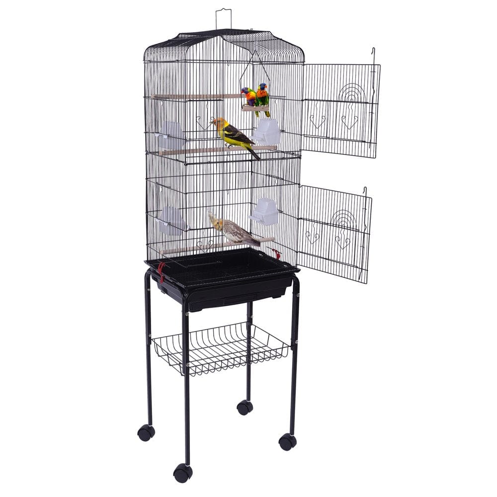 59 Bird Cage Pet Supplies Metal Cage with Rolling Stand Animals & Pet Supplies > Pet Supplies > Bird Supplies > Bird Cages & Stands Talent   