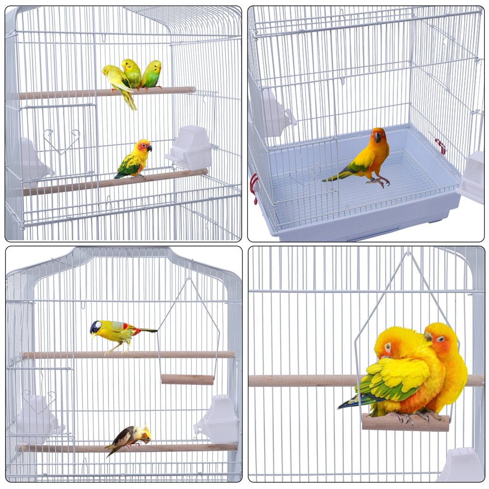 59 Bird Cage Pet Supplies Metal Cage with Rolling Stand Animals & Pet Supplies > Pet Supplies > Bird Supplies > Bird Cages & Stands Talent White  