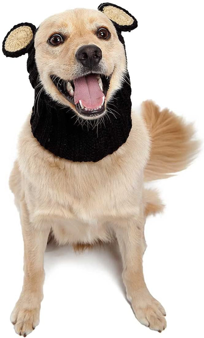 Zoo Snoods Black Bear Costume for Dogs, Large - Warm No Flap Ear Wrap Hood for Pets, Dog Outfit for Winters, Halloween, Christmas & New Year, Soft Yarn Ear Covers Animals & Pet Supplies > Pet Supplies > Dog Supplies > Dog Apparel Zoo Snoods   