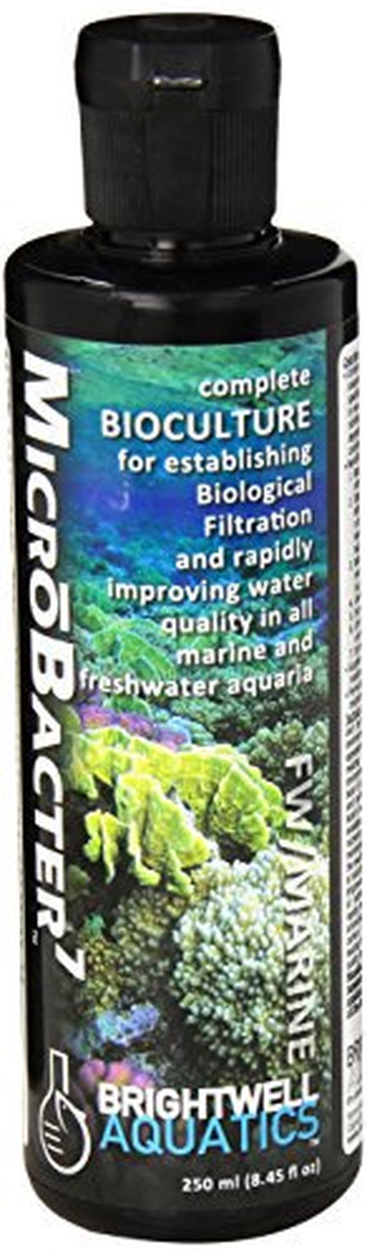 Brightwell Aquatics Microbacter7 - Bacteria & Water Conditioner for Fish Tank or Aquarium, Populates Biological Filter Media for Saltwater and Freshwater Fish
