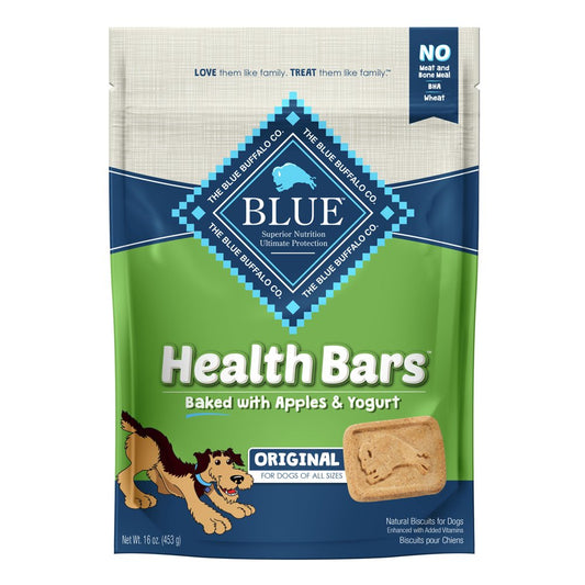 Blue Buffalo Health Bars Apple & Yogurt Flavor Crunchy Biscuit Treats for Dogs, Whole Grain, 16 Oz. Bag Animals & Pet Supplies > Pet Supplies > Dog Supplies > Dog Treats Blue Buffalo   