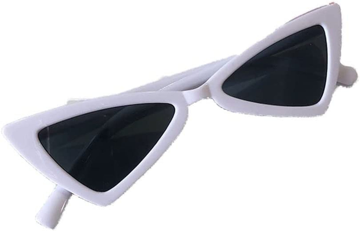 BAOQI Cat Sunglasses Cool Plastic Dog Sunglasses Pet Cute and Funny Sunglasses Dog Cat Cosplay Party Costume Photo Props(Black) Animals & Pet Supplies > Pet Supplies > Dog Supplies > Dog Apparel BAOQI White  