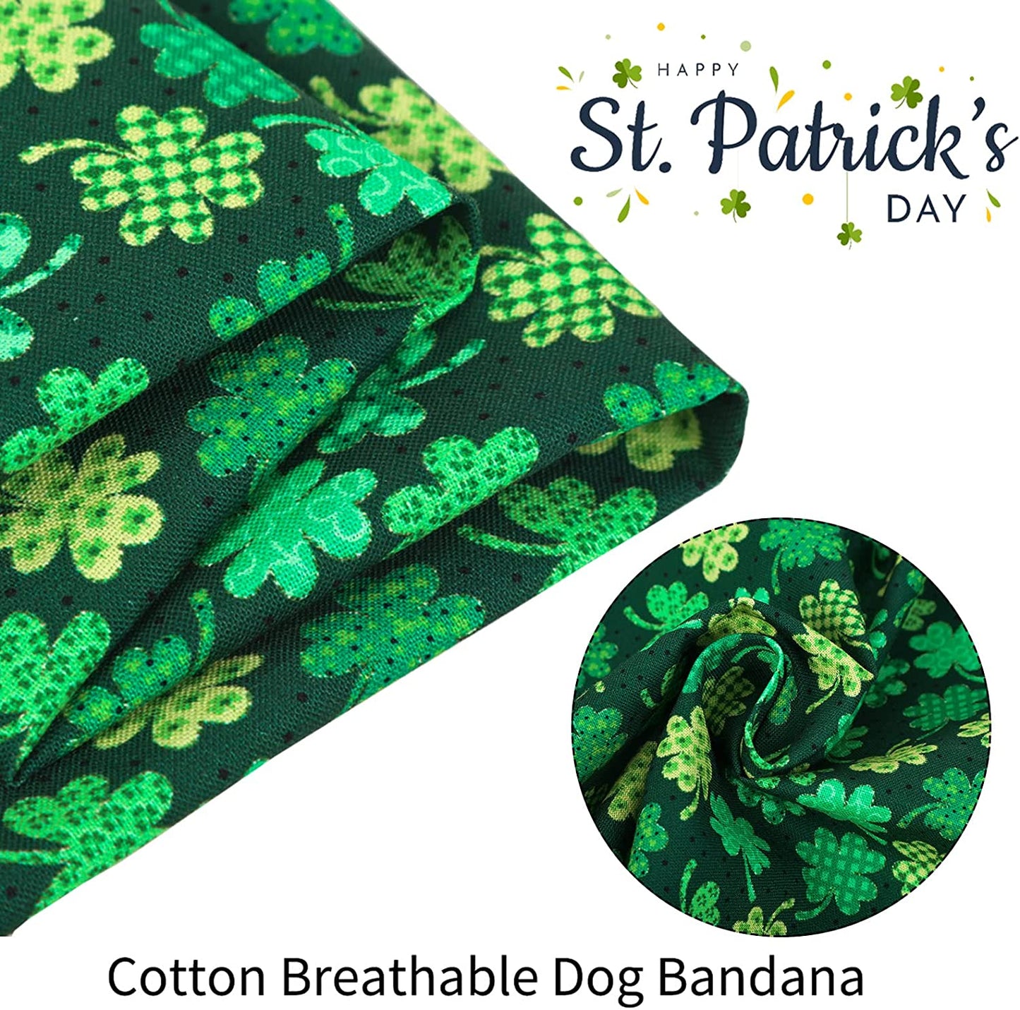 ARING PET St. Patrick'S Day Dog Bandana-Cute Clover Dog Bandana, Cotton Trefoil Dogs Scarf Triangle Bibs for Small to Large Boy Girl Dogs and Cats Animals & Pet Supplies > Pet Supplies > Dog Supplies > Dog Apparel ARING PET   