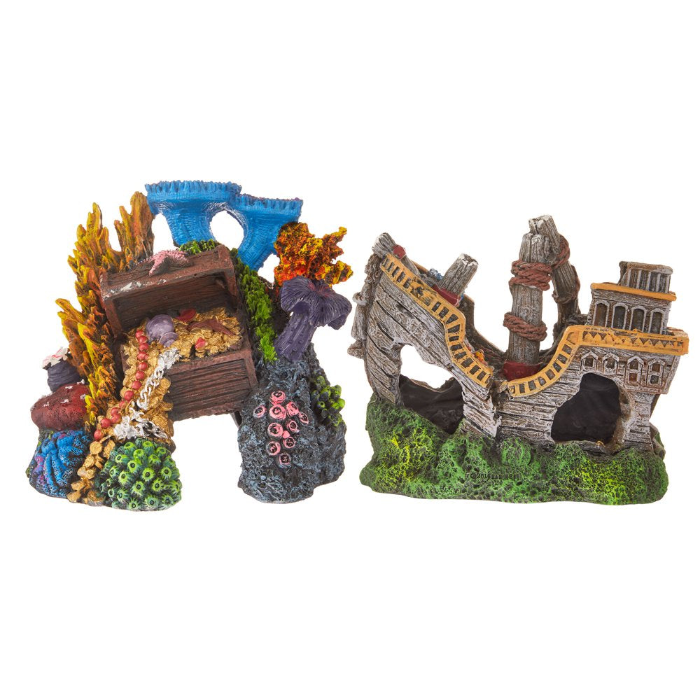 Aqua Culture Sunken Ship and Treasure Aquarium Ornament Animals & Pet Supplies > Pet Supplies > Fish Supplies > Aquarium Decor Wal-Mart Stores, Inc.   