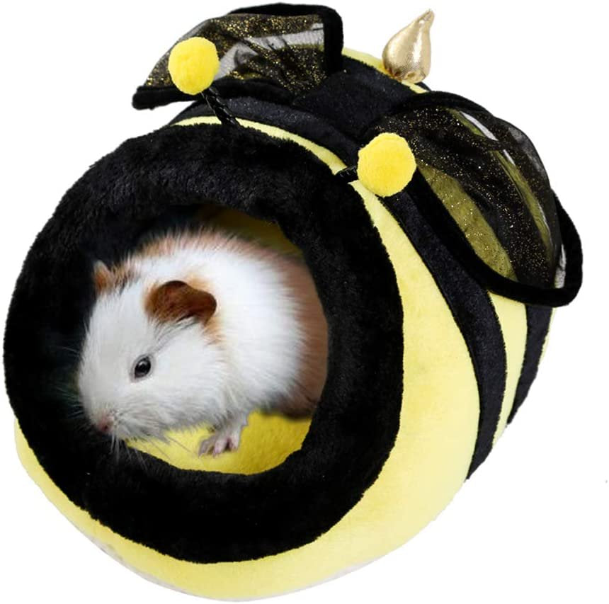 Gueuusu Pet Nest Cute Cartoon Animal Shape Small Pet Bed Cage Accessories Habitat Nest for Hamster Hedgehog Guinea Pig Animals & Pet Supplies > Pet Supplies > Small Animal Supplies > Small Animal Habitats & Cages Gueuusu S Bee Shape 