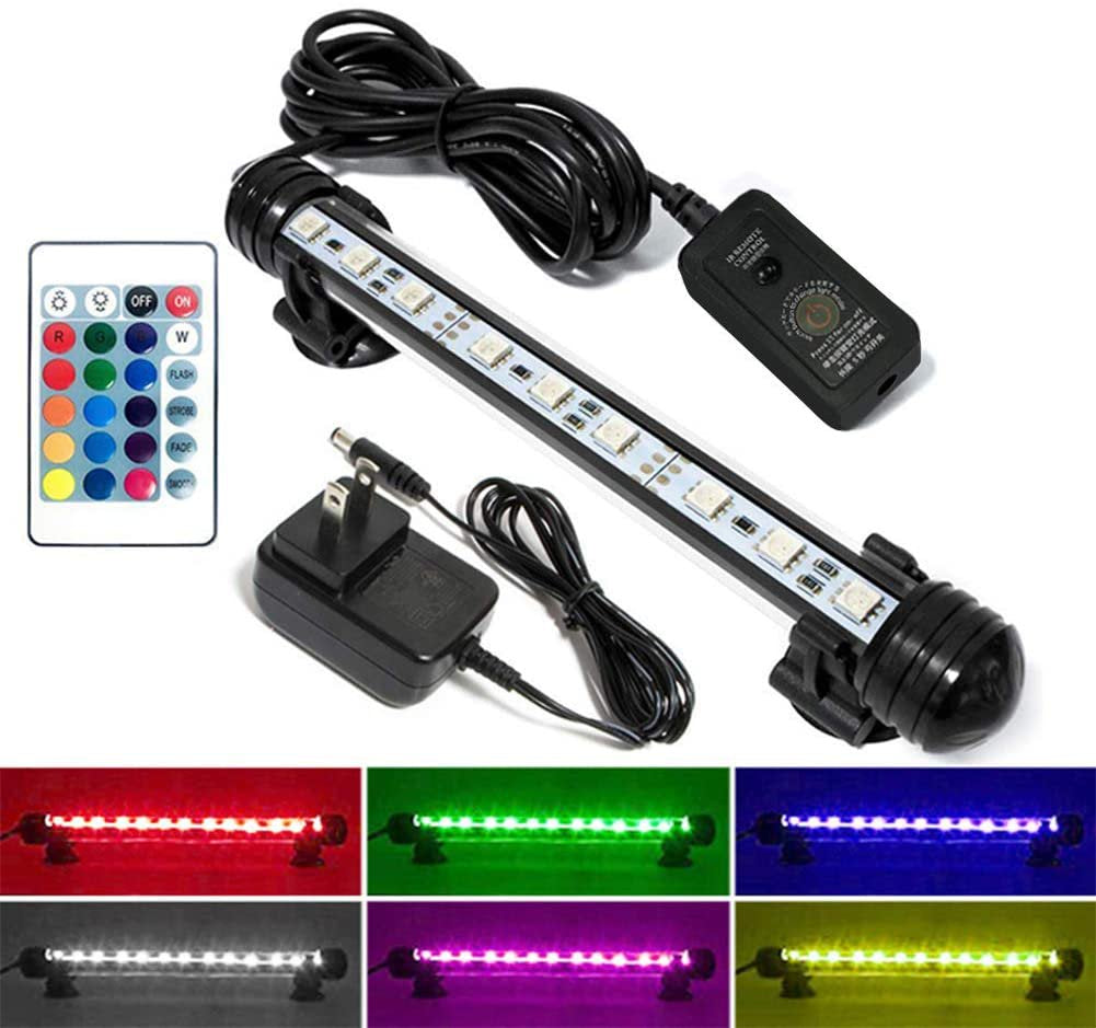 LED Aquarium Light, Wireless Remote Control Fish Tank Light,Rgb Colored Changing,Brightness Adjustable,Underwater Submersible LED Light Animals & Pet Supplies > Pet Supplies > Fish Supplies > Aquarium Lighting JosLiki 19  