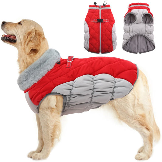 IDOMIK Padded Vest Dog Jacket - Reflective Dog Winter Coat Windproof Warm Winter Dog Jacket Comfortable Pet Apparel for Cold Weather - Dog Snowproof Vest for Small Medium and Large Dogs Animals & Pet Supplies > Pet Supplies > Dog Supplies > Dog Apparel IDOMIK L  