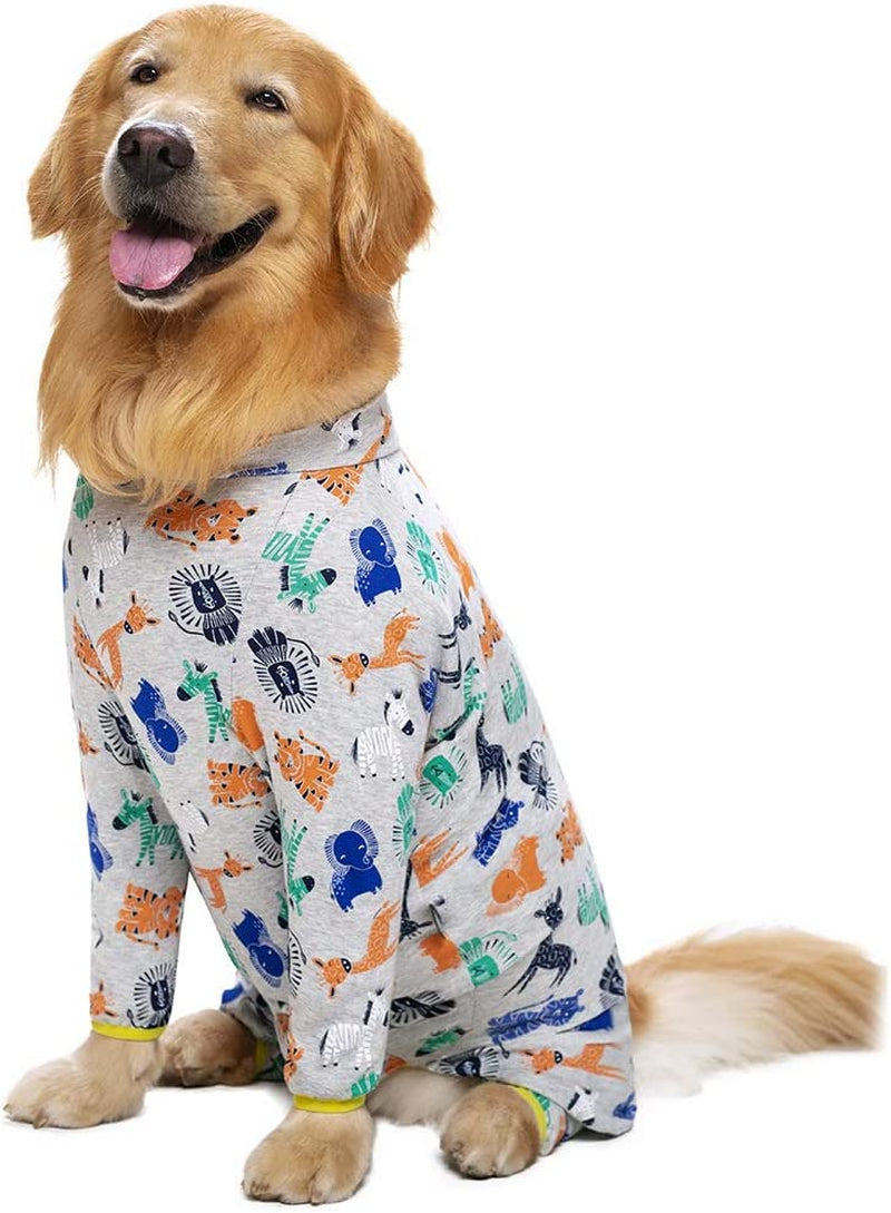 Miaododo Cotton Large Dog Pajamas Strawberry Printing,Full Belly Coverage  Dog PJS for Medium Large Dogs After Surgery,Big Dog Clothes Holiday