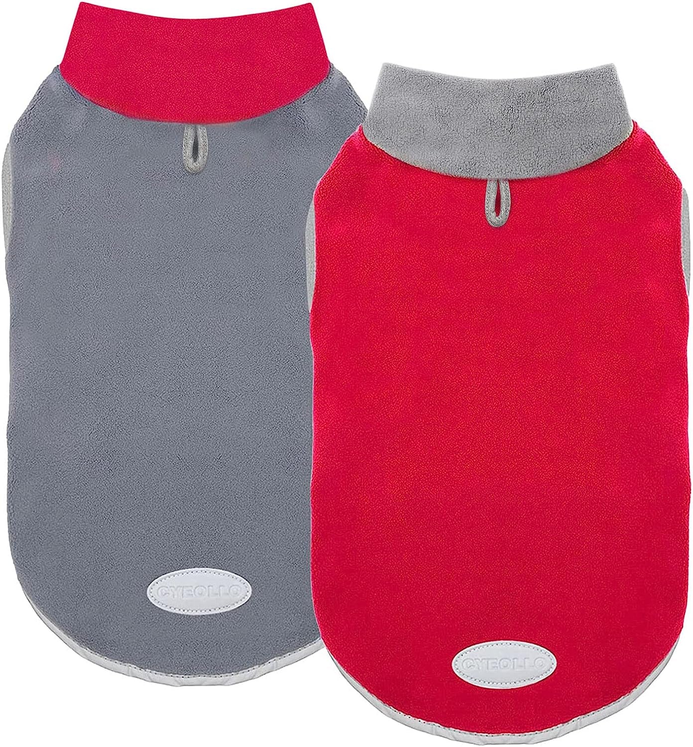 Cyeollo 2 Pack Small Dog Fleece Sweater Stretchy Pullover Sweatshirt Boy Dog Sweatshirt with Reflective Stripe Pet Blue Dog Clothes Dog Sweaters Turquoise & Grey Animals & Pet Supplies > Pet Supplies > Dog Supplies > Dog Apparel cyeollo Leash Hole Version 2 XX-Large 