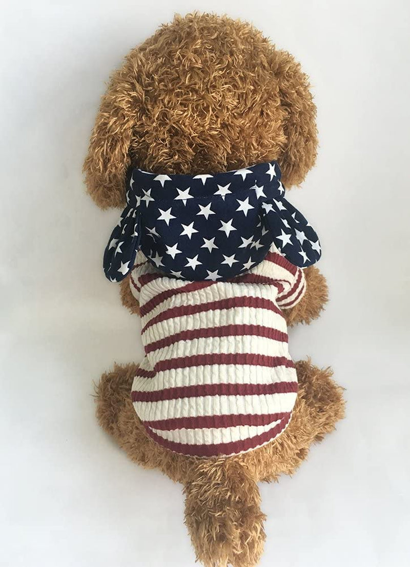 BONDOGLAND Pet Clothes Dog Hoodies for Small Dogs Cat Sweater Onesie Puppy Tracksuit Pajamas 4Th of July Animals & Pet Supplies > Pet Supplies > Dog Supplies > Dog Apparel BONDOGLAND   