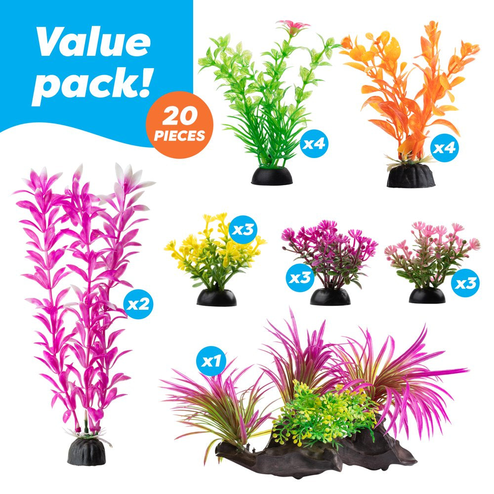 Aropaw Aquarium Decorations 20 Pack Lifelike Plastic Decor Fish Tank Plants Animals & Pet Supplies > Pet Supplies > Fish Supplies > Aquarium Decor Arosa Trading   