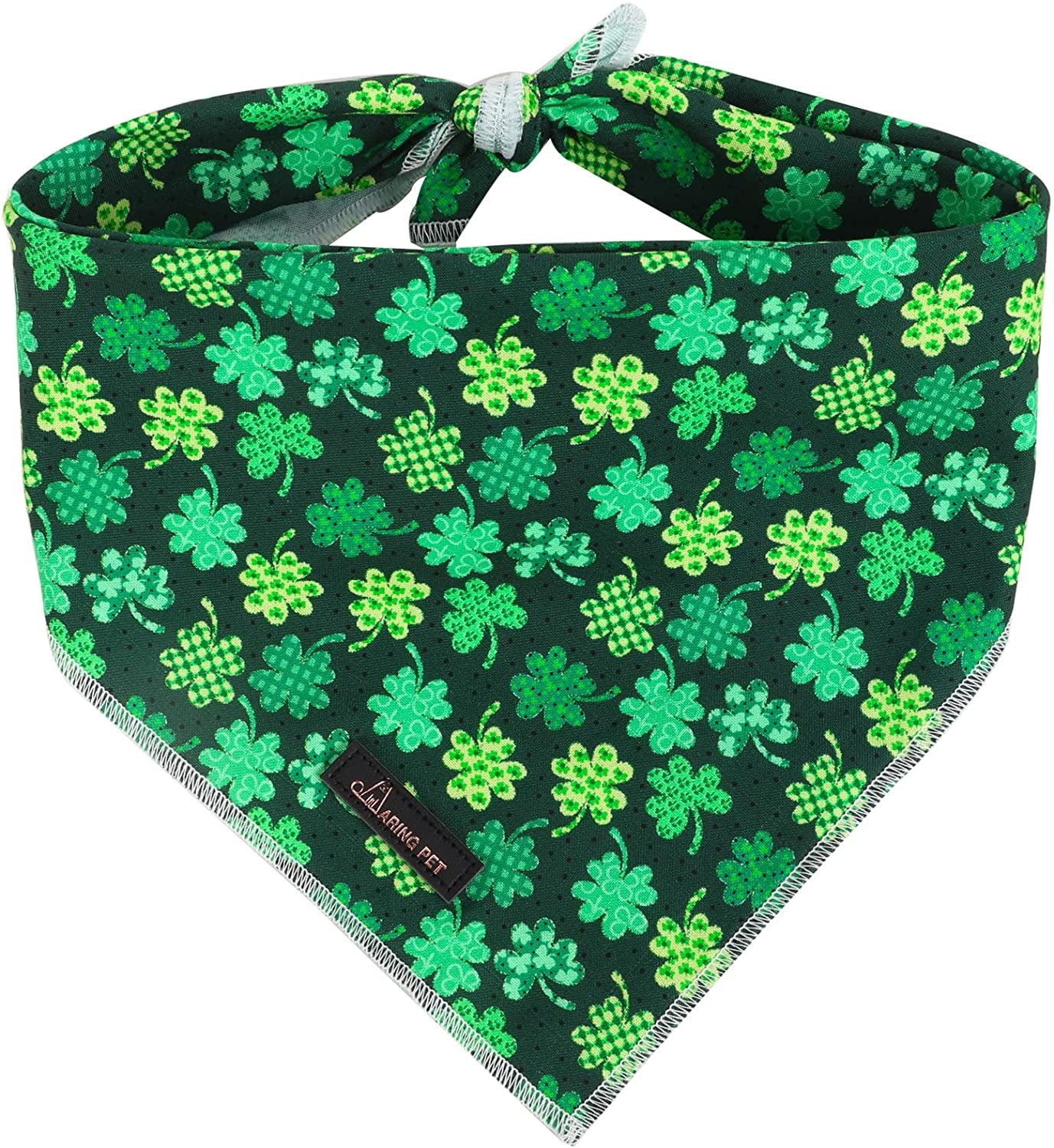 ARING PET St. Patrick'S Day Dog Bandana-Cute Clover Dog Bandana, Cotton Trefoil Dogs Scarf Triangle Bibs for Small to Large Boy Girl Dogs and Cats Animals & Pet Supplies > Pet Supplies > Dog Supplies > Dog Apparel ARING PET Clover Small (Pack of 1) 